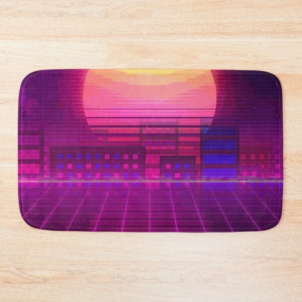Item preview, Synthwave Sun Over City in 80s Retrowave Style designed and sold by MusicArtAndGrind.