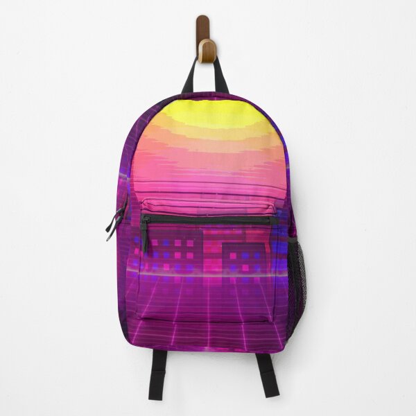 Item preview, Synthwave Sun Over City in 80s Retrowave Style designed and sold by MusicArtAndGrind.