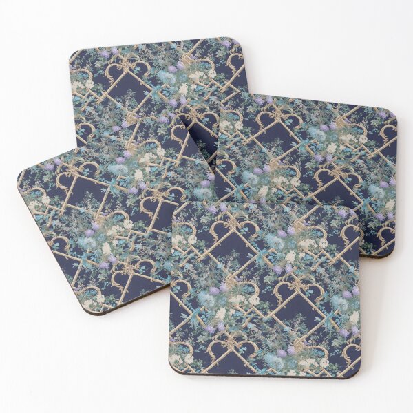 Item preview, Vintage Floral Lattice Pattern with Jewel Accents designed and sold by VoyteksDesigns.