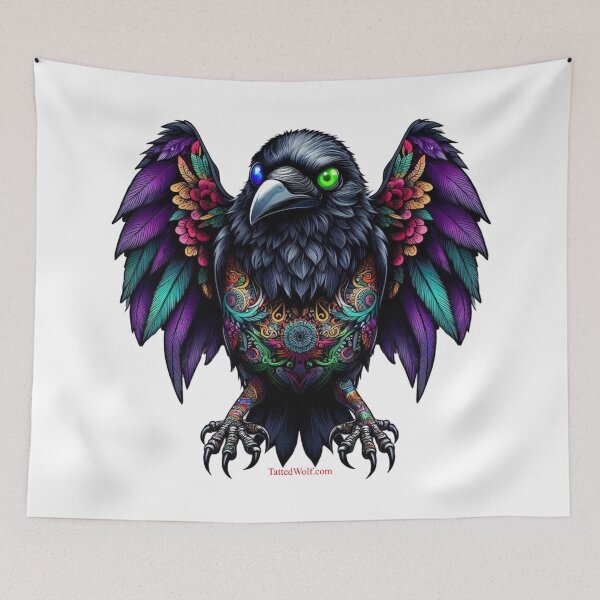 Item preview, Rare Tatted Crow with Heterochromia designed and sold by TattedWolf.