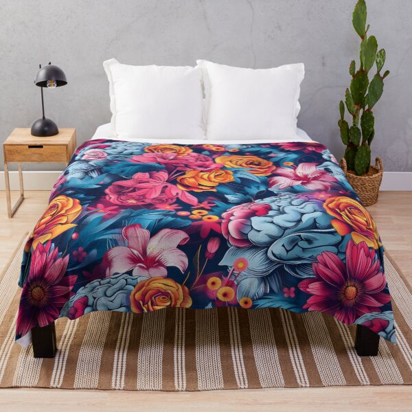 Item preview, Vibrant Floral and Brain Pattern with Pink and Yellow Flowers designed and sold by VoyteksDesigns.