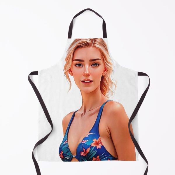 Item preview, Blonde in Floral Print Swimsuit Eva designed and sold by Cute Girl Fan Art.
