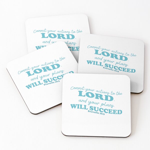 Item preview, Proverbs 16:3 - Bible Quote in Teal designed and sold by MagnoliaLamb.