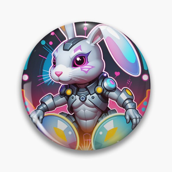 Item preview, Cool Cyberpunk Cyborg Rabbit designed and sold by TheArtOfPat.