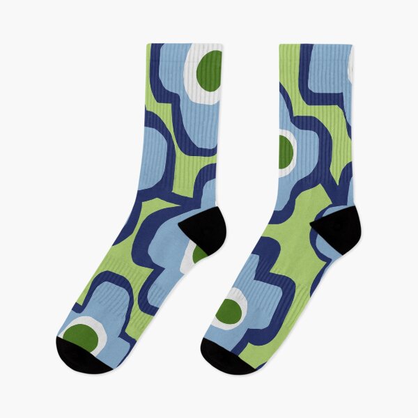 Item preview, Iconic Bold Scandinavian Floral Pattern in Blue and Green designed and sold by Deutschic.