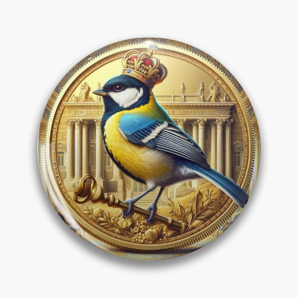 Item preview, King Great Tit Bird designed and sold by Emoji Emblems.