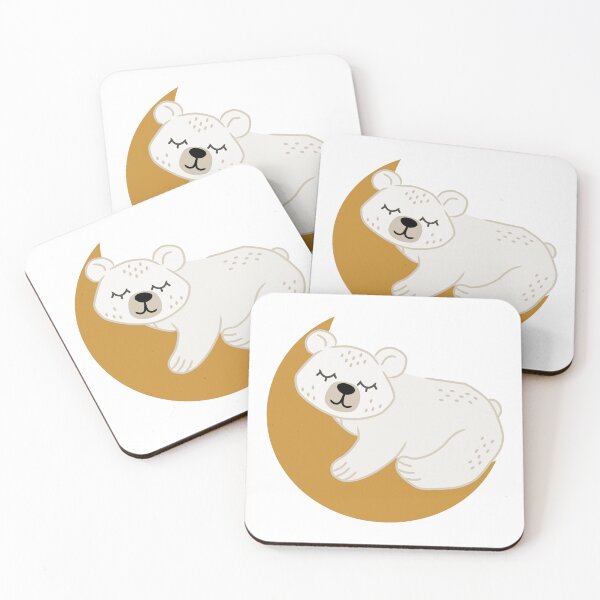 Item preview, Baby white bear sleeping on moon designed and sold by aikdreams.