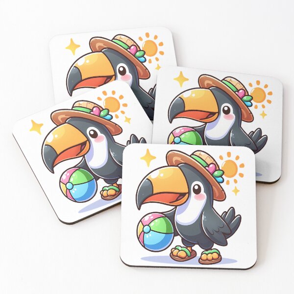 Item preview, Kawaii Toucan With Flip Flops designed and sold by Ella_Sketch.