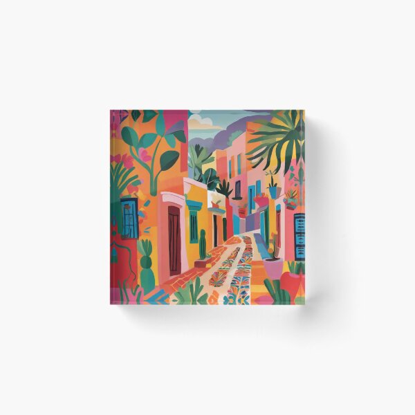 Item preview, Vibrant colorful mexican street designed and sold by PalmitoDecor.