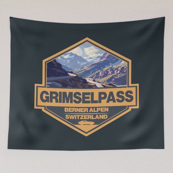 Item preview, Grimsel Pass Switzerland Travel Art Badge designed and sold by KrisSidDesigns.