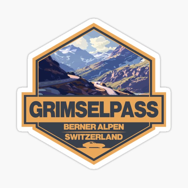 Item preview, Grimsel Pass Switzerland Travel Art Badge designed and sold by KrisSidDesigns.