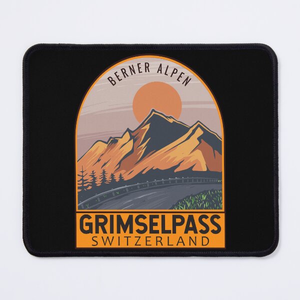 Item preview, Grimsel Pass Switzerland Retro Travel Emblem designed and sold by KrisSidDesigns.