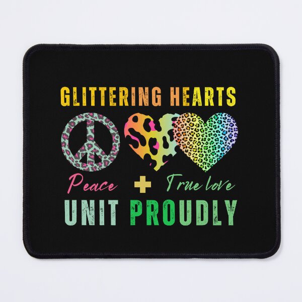 Item preview, Glittering Heart Unit Proudly, Pride Month Rainbow Gradient and Leopard Skin Design for Couple, Lovers, and Family designed and sold by Raise2Shine.