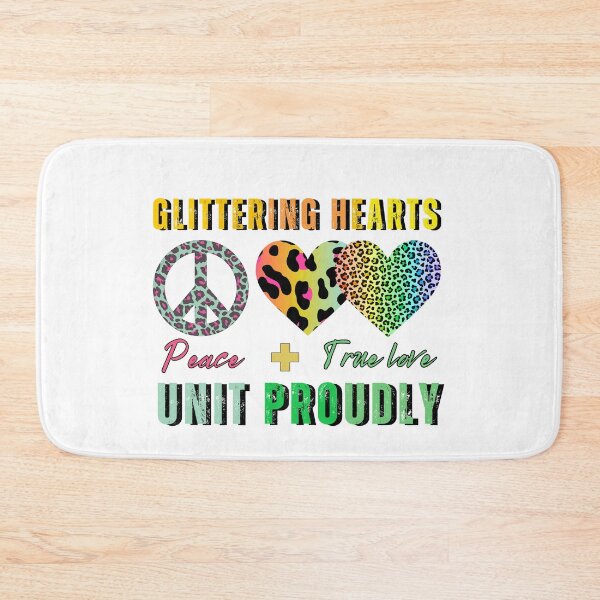 Item preview, Glittering Heart Unit Proudly, Pride Month Rainbow Gradient and Leopard Skin Design for Couple, Lovers, and Family designed and sold by Raise2Shine.