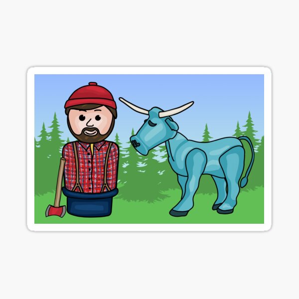 Item preview, Paul Bunyan and Babe the Blue Ox designed and sold by Unhinged Heather.
