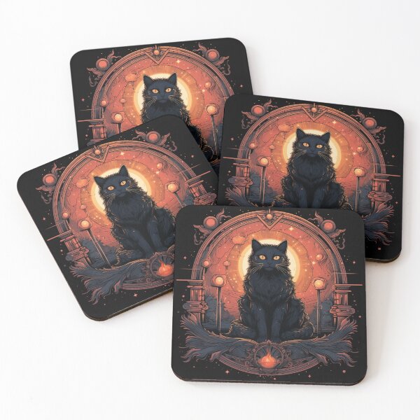 Item preview, Magical Witch's Familiar - Fancy Black Cat Design designed and sold by ArtstyleAlchemy.