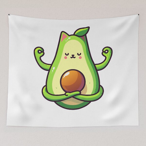 Item preview, Avocado Yoga Cat designed and sold by Designowner.