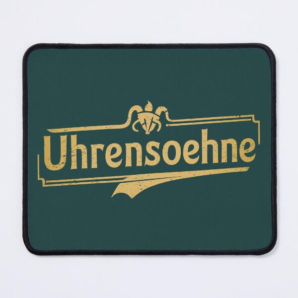 Item preview, WORD LOGO " UHRENSOEHNE" yellow, pale, v2 designed and sold by Time4Space.