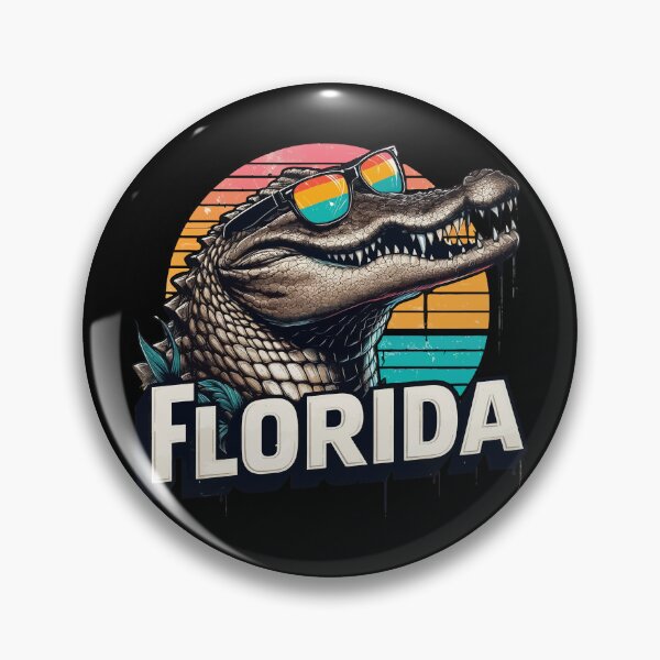 Item preview, Retro Florida Funny alligator in Sunglasses designed and sold by TomFrontierArt.