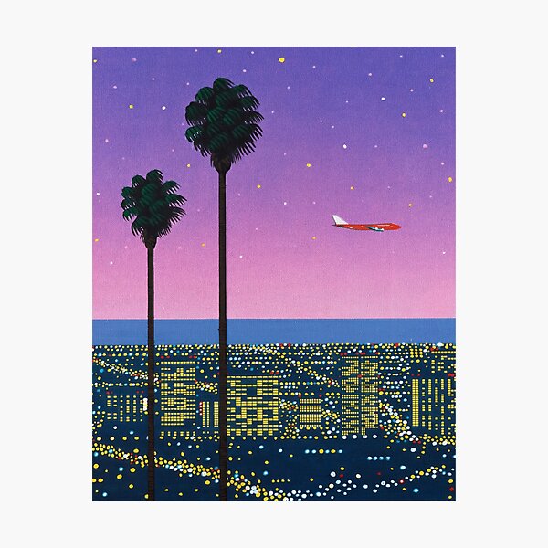 Item preview, Hiroshi Nagai Down Town Sunset city pop Purple exhibitionvaporwave tokyo 80s 90s japanese pop art  designed and sold by Nicodemuss.