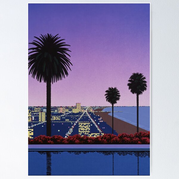 Item preview, Hiroshi Nagai Down Town Sunset city pop Purple exhibitionvaporwave tokyo 80s 90s japanese pop art  designed and sold by Nicodemuss.