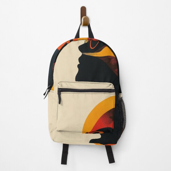 Item preview, Abstract Silhouette with Sunglasses and Vibrant Waves Art Print designed and sold by Retrocranio.