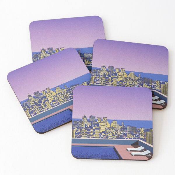 Item preview, Hiroshi Nagai Down Town Sunset city pop Purple exhibitionvaporwave tokyo 80s 90s japanese pop art  designed and sold by Nicodemuss.