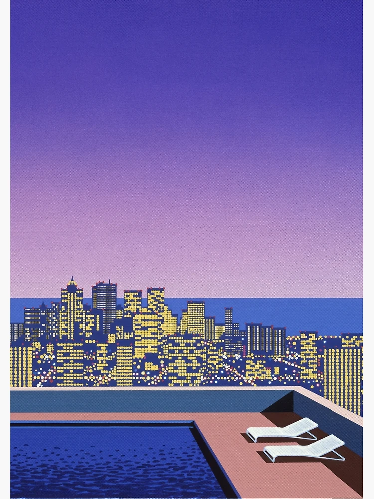 Hiroshi Nagai Down Town Sunset city pop Purple exhibitionvaporwave
