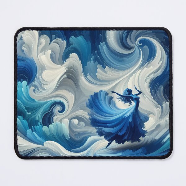 Item preview, Dusk Amidst Swirling Blue and White Abstract Waves designed and sold by aminz4.