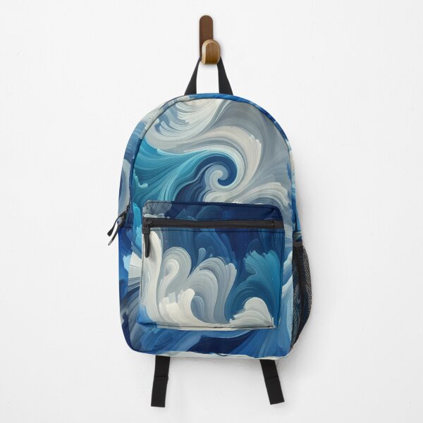 Item preview, Dusk Amidst Swirling Blue and White Abstract Waves designed and sold by aminz4.