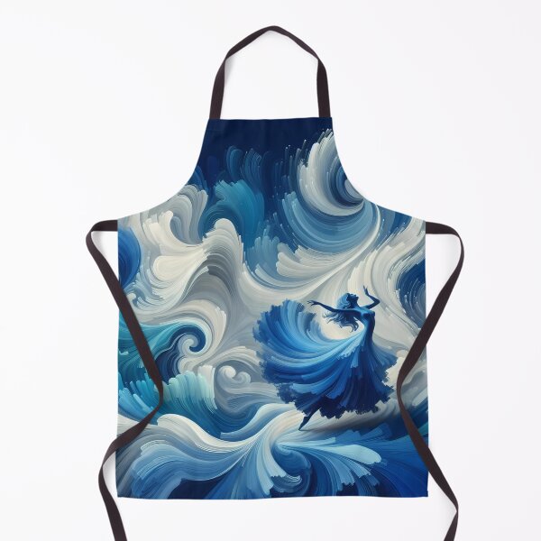 Item preview, Dusk Amidst Swirling Blue and White Abstract Waves designed and sold by aminz4.