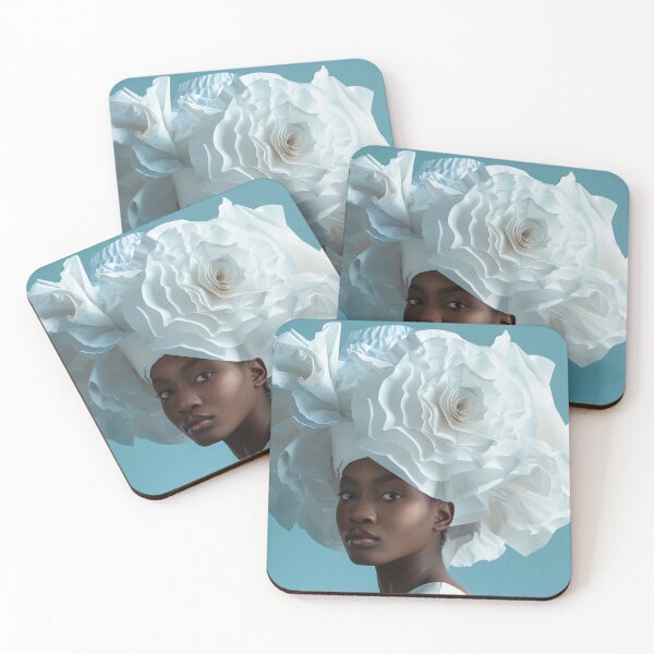 Item preview, Elegant Woman with Intricate Floral Headpiece Art Print designed and sold by Retrocranio.
