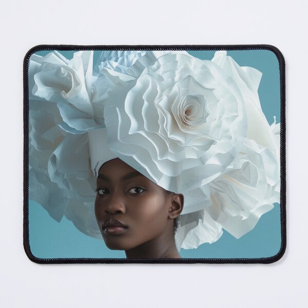 Item preview, Elegant Woman with Intricate Floral Headpiece Art Print designed and sold by Retrocranio.