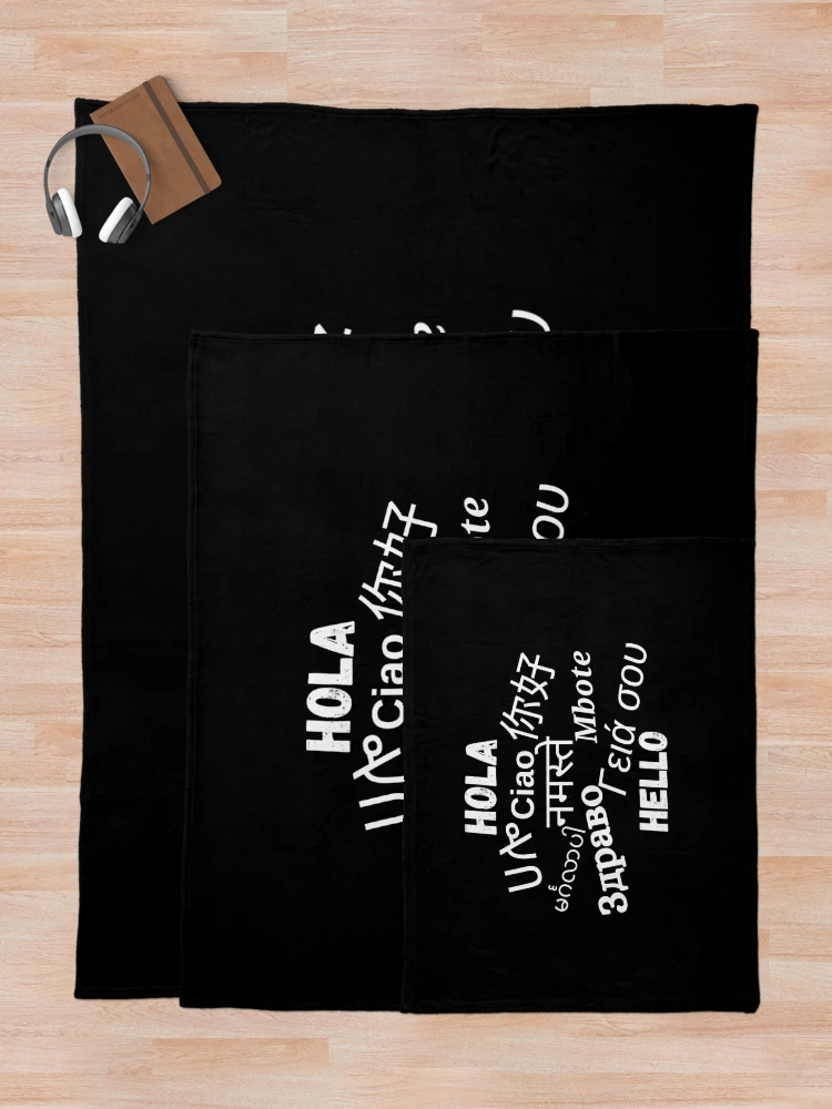 Thumbnail 5 of 6, Throw Blanket, Hello In Different Languages designed and sold by DesignMore21.