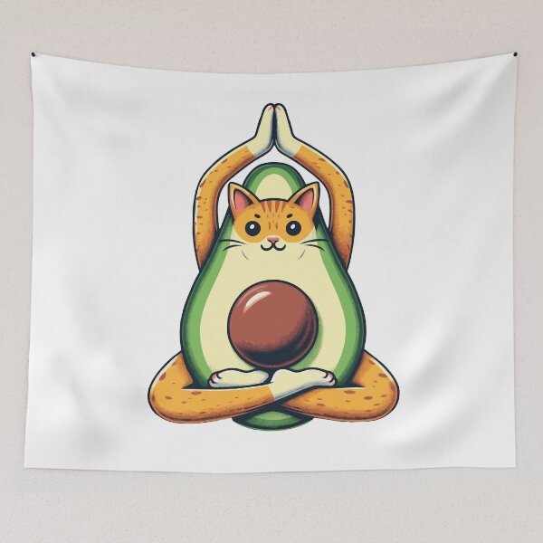Item preview, Avocado Yoga Cat designed and sold by Designowner.