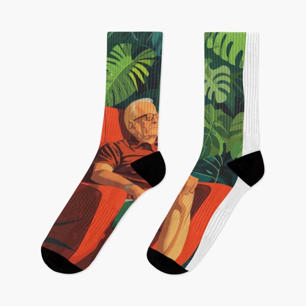 Item preview, The Old Man Relaxing in Tropical Paradise Art Print designed and sold by Retrocranio.