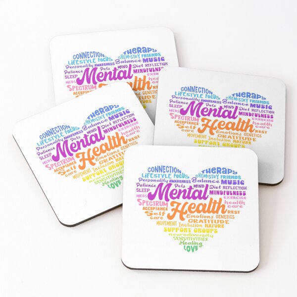 Item preview, Mental Health Awareness Word Cloud - Rainbow Heart designed and sold by jitterfly.