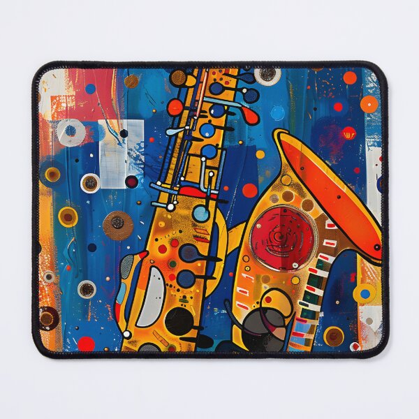 Item preview, Jazzy Saxophone Spectacle - Vibrant Colors and Playful Patterns Generative AI designed and sold by OlfactoART Studio.