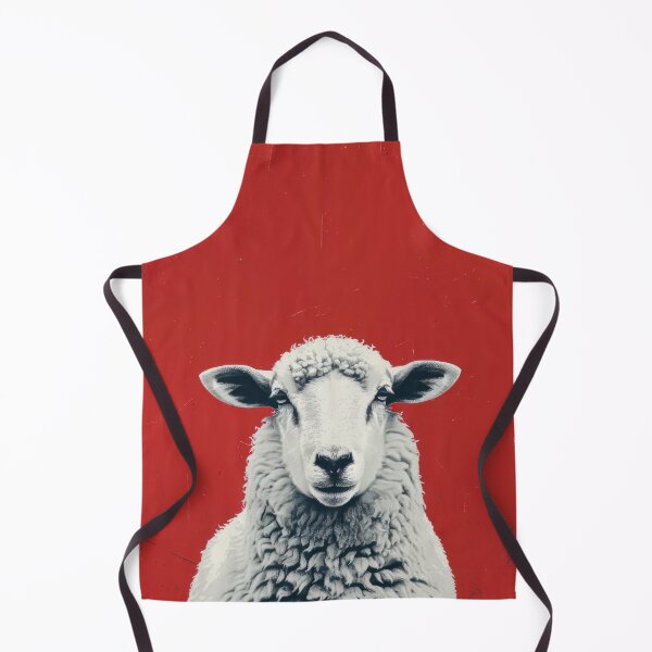 Item preview, Bold Sheep Portrait on Red Background Art Print designed and sold by Retrocranio.