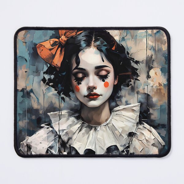 Item preview, Oil painting of a woman with clown makeup designed and sold by PixelCraftDSG.