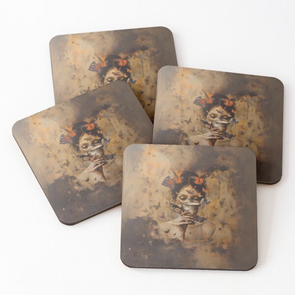 Item preview, Butterfly Woman And Coffee Art designed and sold by Obsidian Ink by Wilshire.