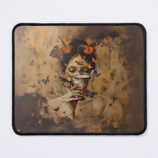 Item preview, Butterfly Woman And Coffee Art designed and sold by Obsidian Ink by Wilshire.