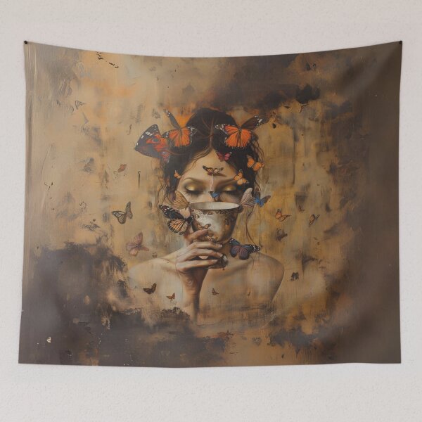 Item preview, Butterfly Woman And Coffee Art designed and sold by Obsidian Ink by Wilshire.