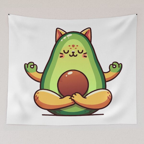 Item preview, Avocado Yoga Cat designed and sold by Designowner.