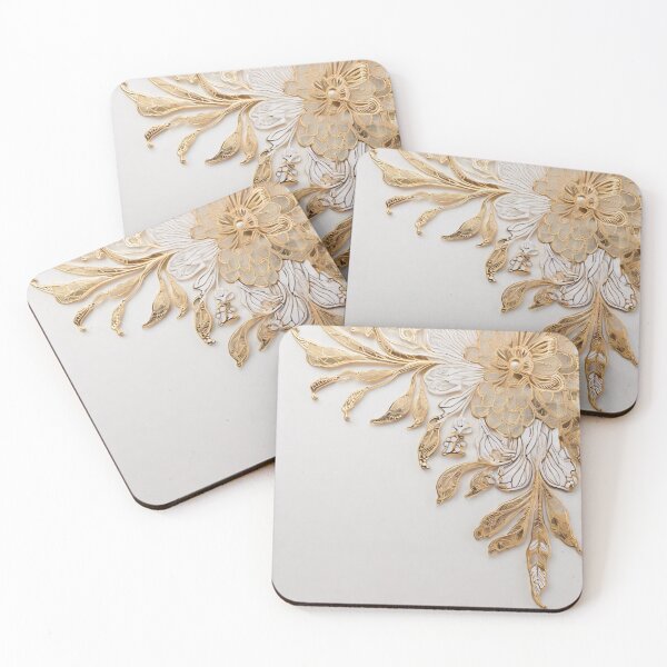 Item preview, Golden Garden: Sumptuous Flowers & Leaves in Luxurious Gold designed and sold by roon-ai.