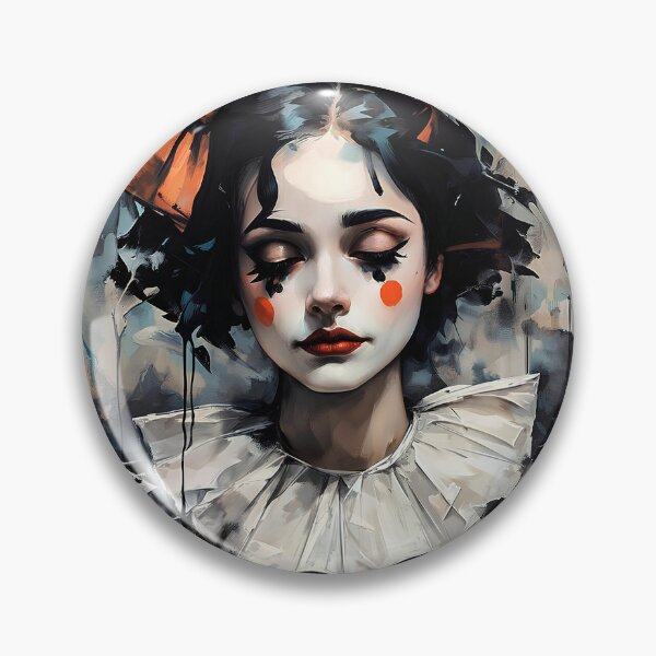 Item preview, Oil painting of a woman with clown makeup designed and sold by PixelCraftDSG.