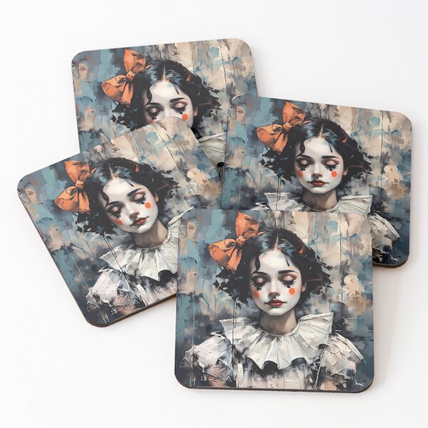 Item preview, Oil painting of a woman with clown makeup designed and sold by PixelCraftDSG.