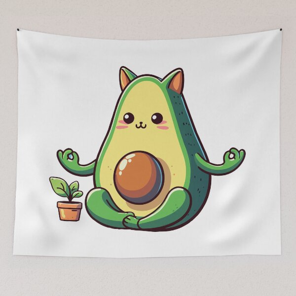 Item preview, Avocado Yoga Cat designed and sold by Designowner.