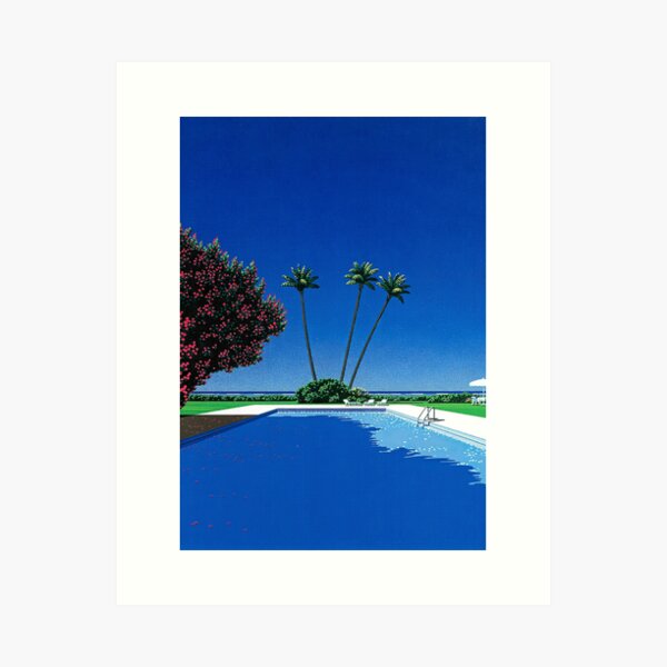 Item preview, Hiroshi Nagai Pool Summer city pop coastal vibes city vaporwave tokyo 80s 90s japanese pop art manga art designed and sold by Nicodemuss.