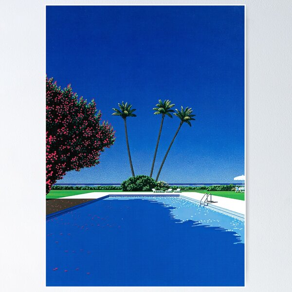 Item preview, Hiroshi Nagai Pool Summer city pop coastal vibes city vaporwave tokyo 80s 90s japanese pop art manga art designed and sold by Nicodemuss.